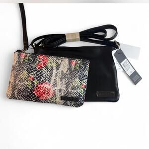 NWT Tahari 2 Pc. Gift Set Women’s Crossbody Black Purse & Snake Print Wristlet
